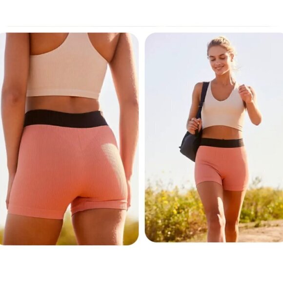 Free People Movement Seamless Short M/L Stretchy Athletic Biker Shorts New - Picture 1 of 7